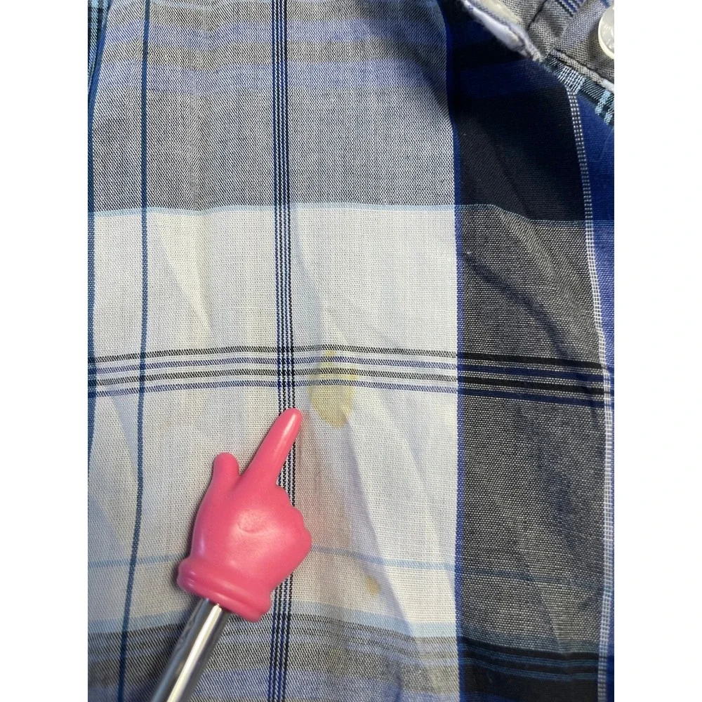 Levi's Button Up Shirt Cotton Blue Plaid XL Mens Short Sleeve